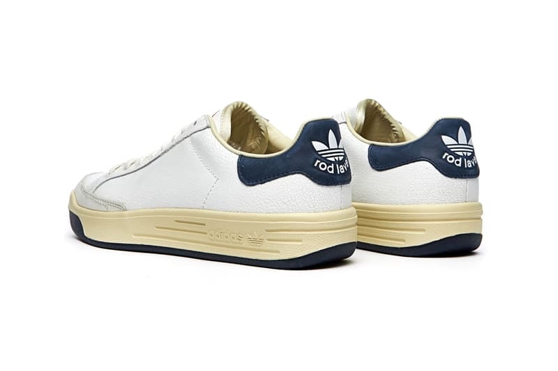 adidas Consortium Rod Laver Tennis Shoe Collection Capsule White Leathers Reptile Ostrich Cracked Aniline "Core White/Collegiate Navy" FY4491 fy4493 fy4492 fy4494