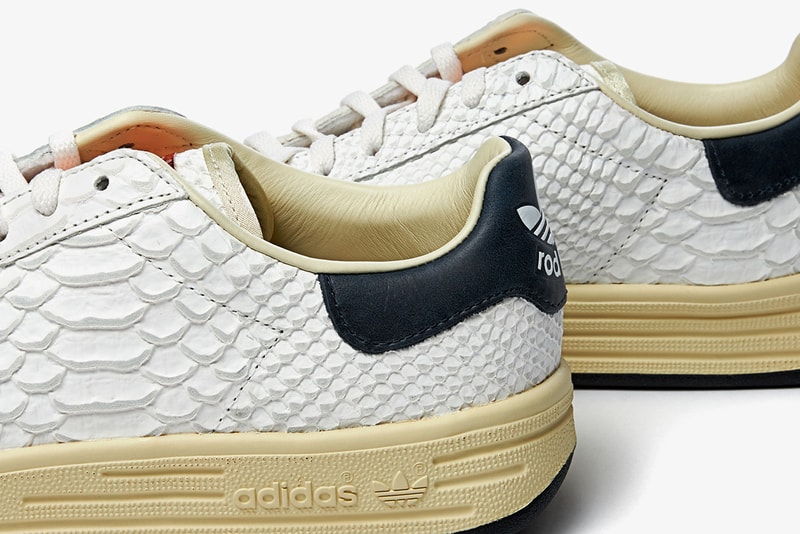 adidas Consortium Rod Laver Tennis Shoe Collection Capsule White Leathers Reptile Ostrich Cracked Aniline "Core White/Collegiate Navy" FY4491 fy4493 fy4492 fy4494