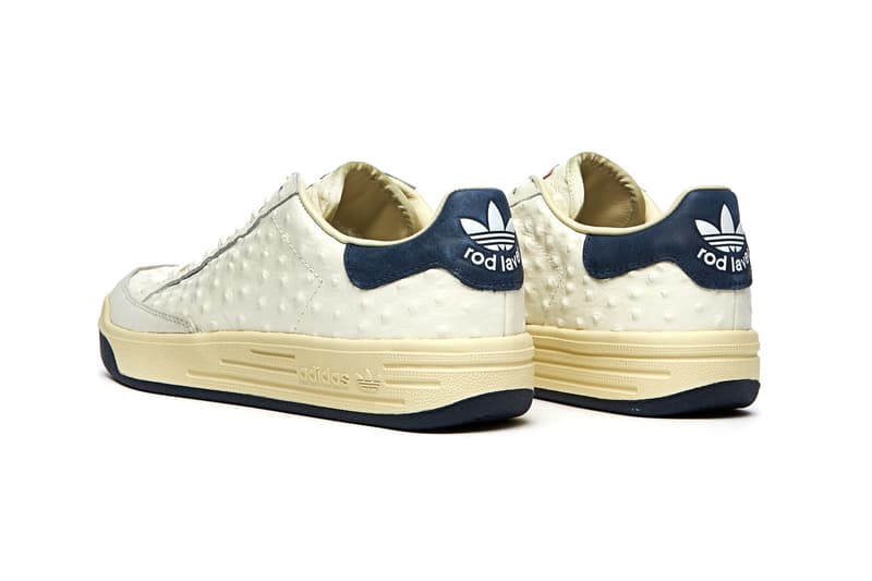 adidas Consortium Rod Laver Tennis Shoe Collection Capsule White Leathers Reptile Ostrich Cracked Aniline "Core White/Collegiate Navy" FY4491 fy4493 fy4492 fy4494