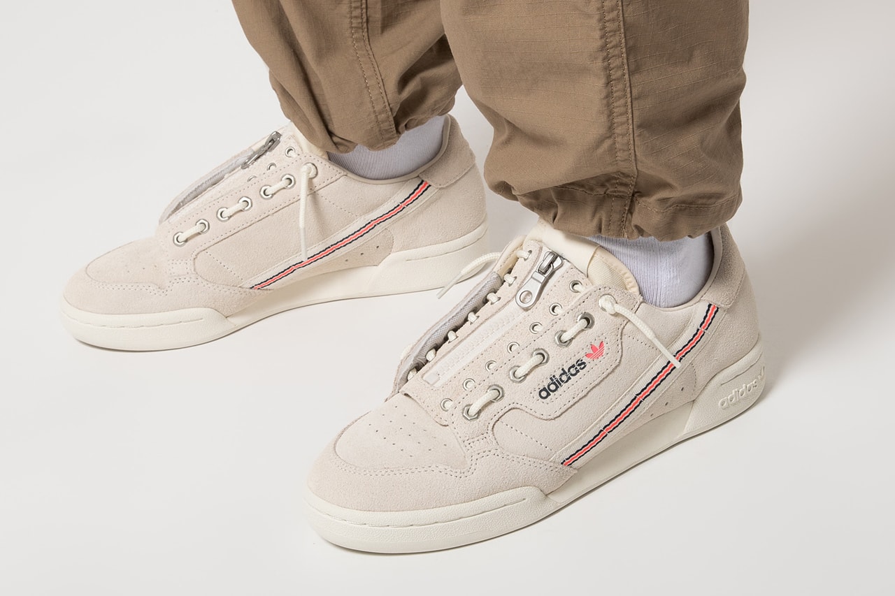 adidas Originals Continental 80 "Cloud White" fu9765 Lace Zip Up Lock Function Hairy Suede Three Stripes OG Classic Shoe Footwear Sneaker Drop Date Release Information Technical Skate 80s 