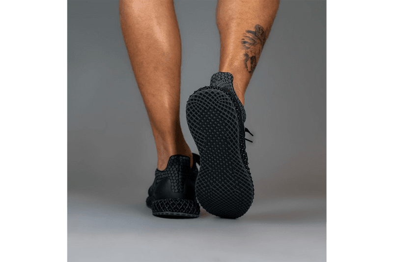 adidas Ultra4D "Core Black" Triple Black Outsole 4-Dimensional Technical Mechanical Weave Futurecraft On Foot Closer First Look Sneaker Future 