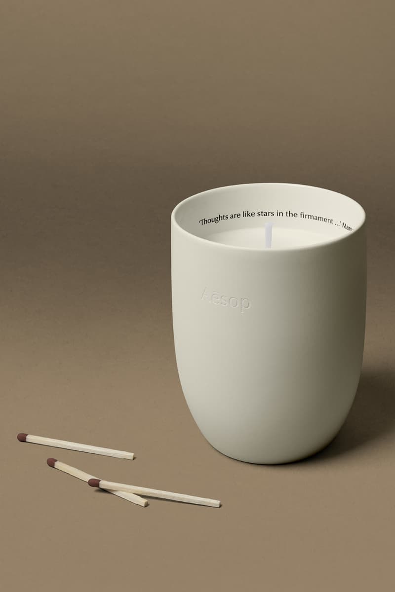 Aesop Aromatique Candles Release Information Announcement Drop Homeware Design Luxury Scents Fragrances Lockdown Candles Smells Home House Gifts Aganice Callippus Ptolemy Ancient Greek Mythology Night Sky Stars Warmth Cold Seasons Winter