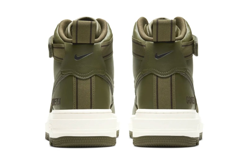 Nike Air Force 1 Boot GORE TEX Wheat Olive menswear streetwear fall winter 2020 collection autumn fw20 shoes footwear sneakers trainers CT2815 200 CT2815 201