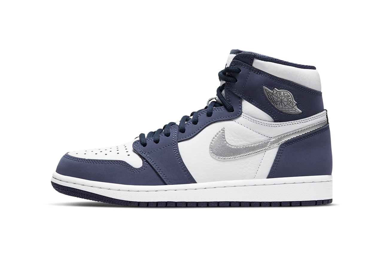 air jordan brand 1 co jp midnight navy white metallic silver DC1788 100 official release date info photos price store list buying guide