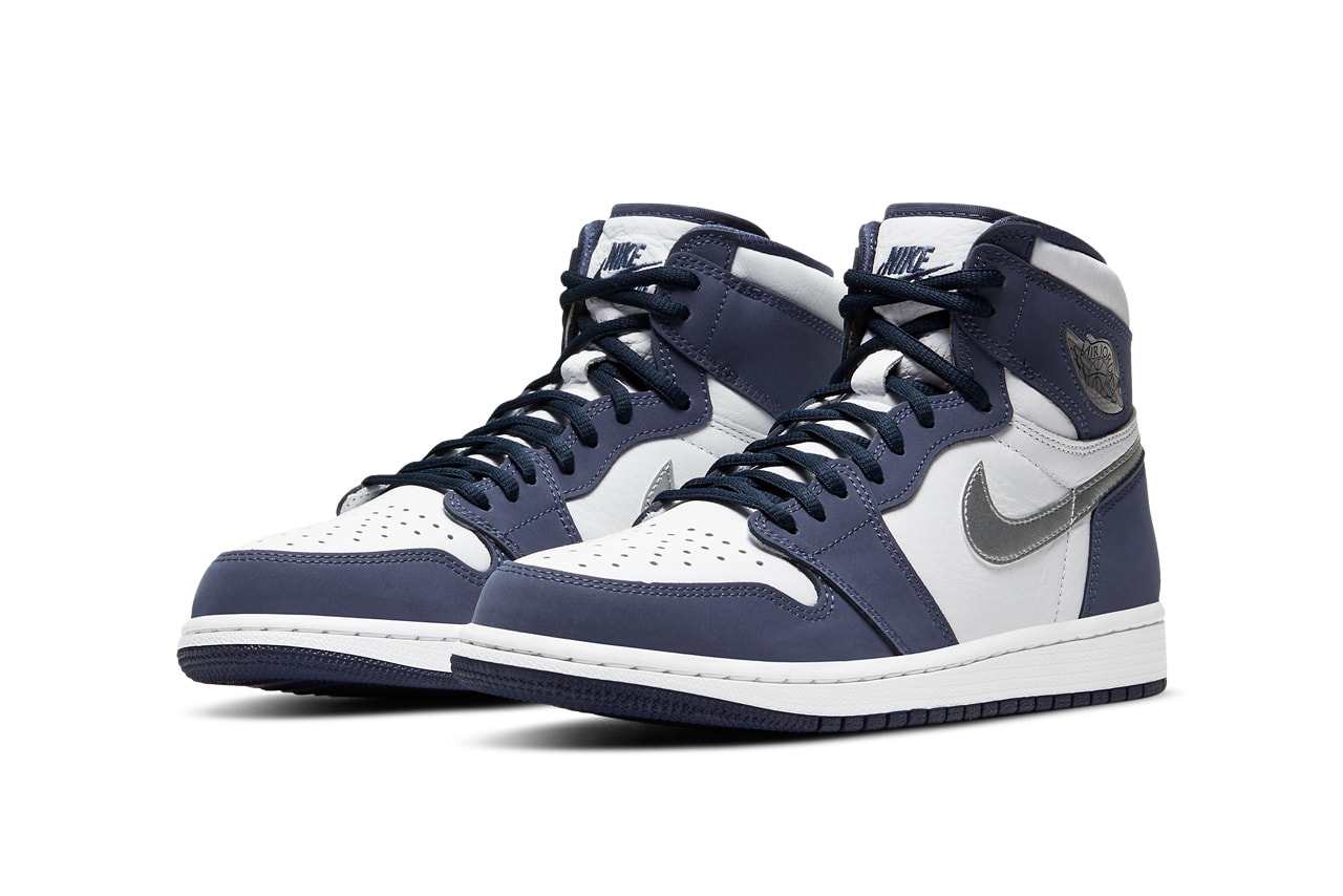 air jordan brand 1 co jp midnight navy white metallic silver DC1788 100 official release date info photos price store list buying guide
