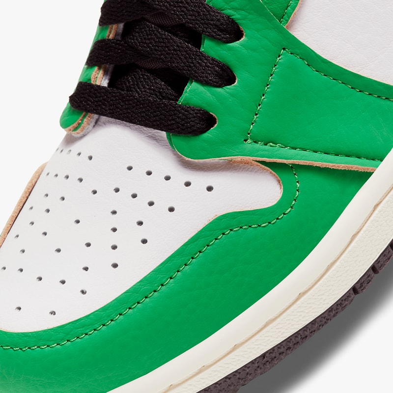 air jordan brand 1 lucky green red white sail black red DB4612 300 official release date info photos price store list buying guide michael boston celtics 63 points chicago bulls 1986 nba playoffs
