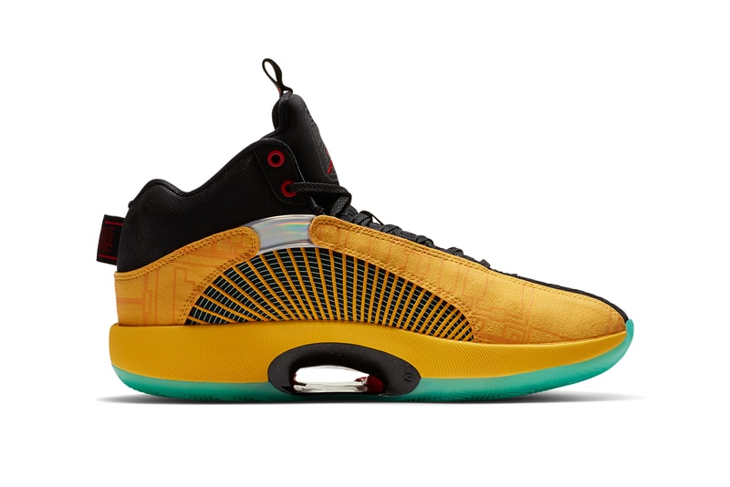 air jordan brand 35 dynasties yellow jade black red DD3044 700 official release date info photos price store list buying guide