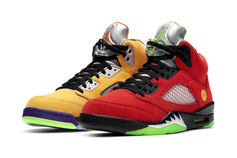 Air Jordan 5 What The Release Info CZ5725-700 Date Buy Price Varsity Maize Court Purple Ghost Green Solar Orange Brand Tokyo Shanghai Raging Bull Bel-Air Laser Green Bean Army Olive Quai 54 