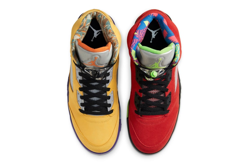 Air Jordan 5 What The Release Info CZ5725-700 Date Buy Price Varsity Maize Court Purple Ghost Green Solar Orange Brand Tokyo Shanghai Raging Bull Bel-Air Laser Green Bean Army Olive Quai 54 