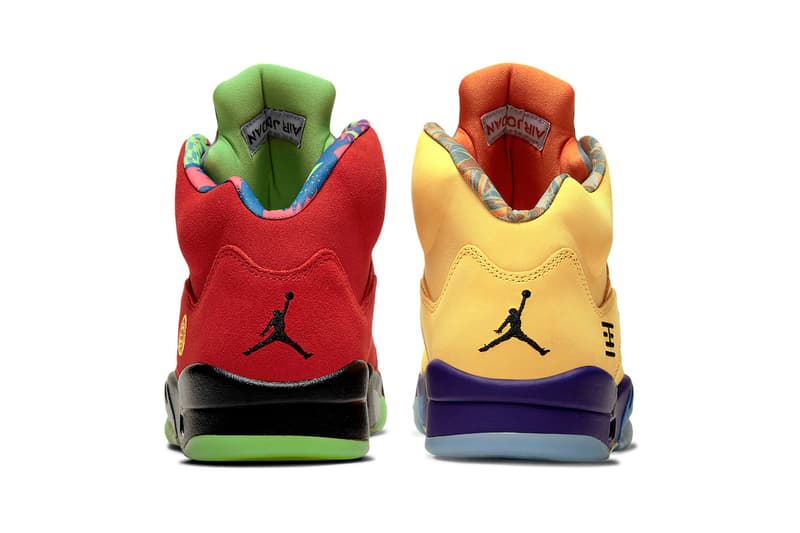 Air Jordan 5 What The Release Info CZ5725-700 Date Buy Price Varsity Maize Court Purple Ghost Green Solar Orange Brand Tokyo Shanghai Raging Bull Bel-Air Laser Green Bean Army Olive Quai 54