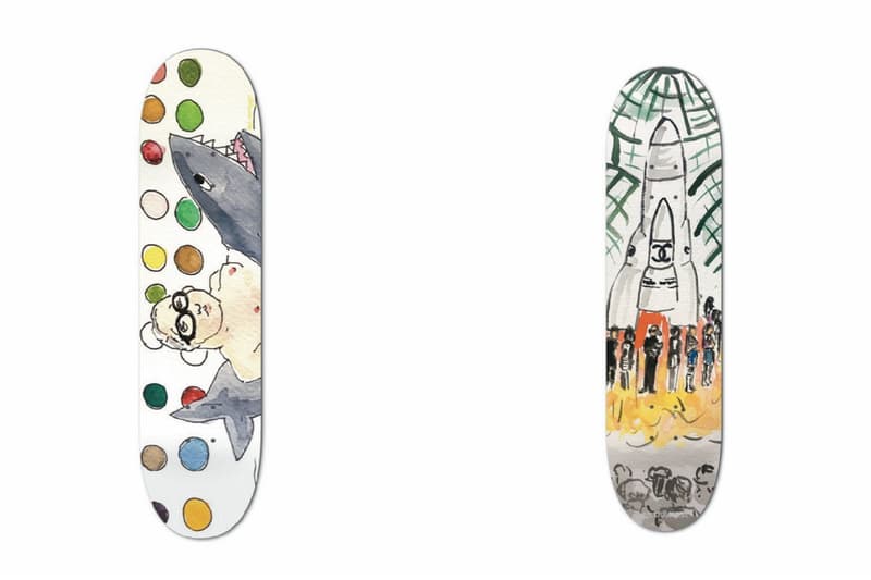 An Outkast Hand-Painted Skate Deck Collection boards buy store bill cunningham rick owens miu miu basquiat we should all be feminists dior tee shirt karl lagerfeld chanel damien hirst