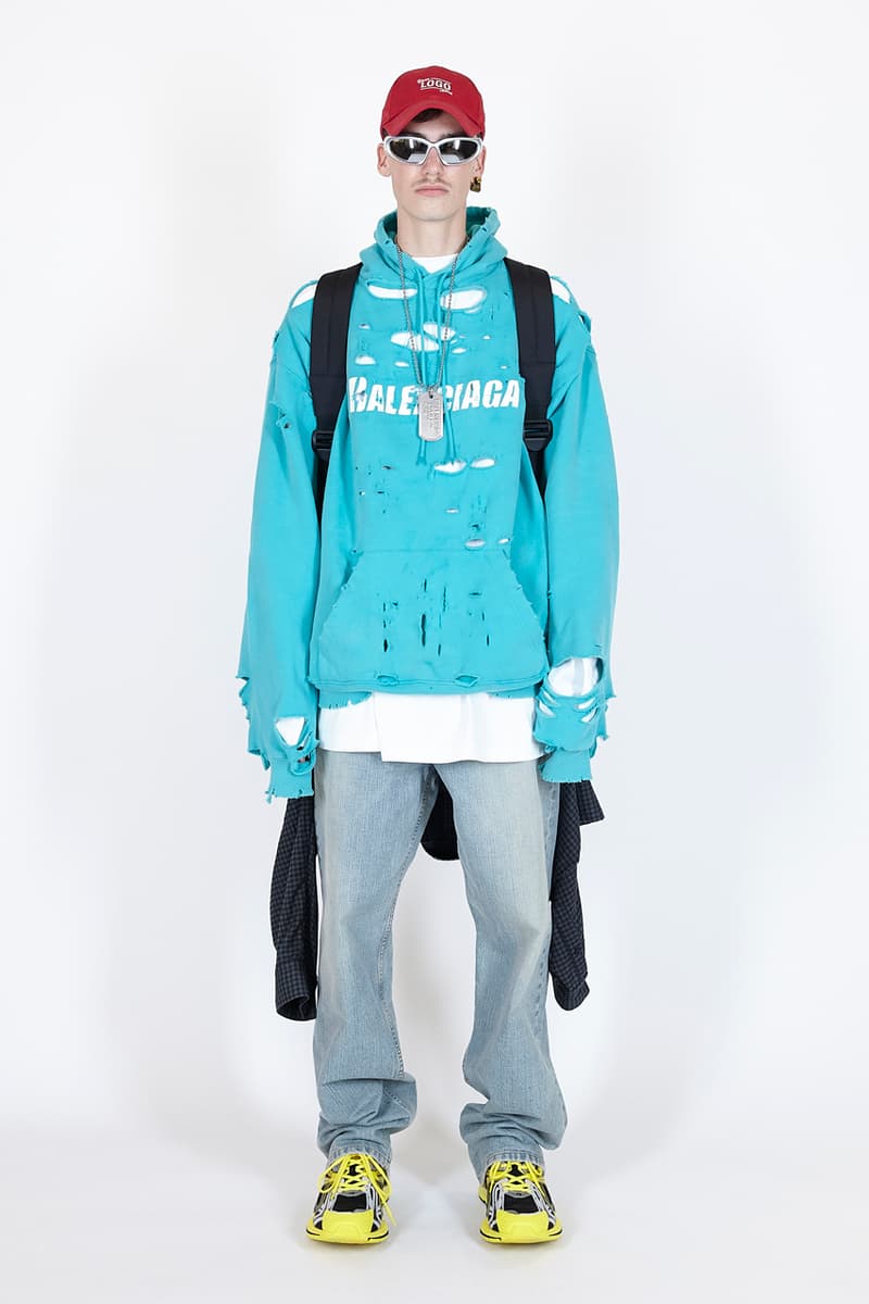Balenciaga Summer 2021 Pre-Collection Runway Mens Womens Unisex X-Pander Sneaker Homeware Loungewear Robes Sustainability Upcycling Eco Friendly Prints Pet Shop Graphics Sunglasses at Night Paris Walking Demna Gvasalia Neo Classic Bag
