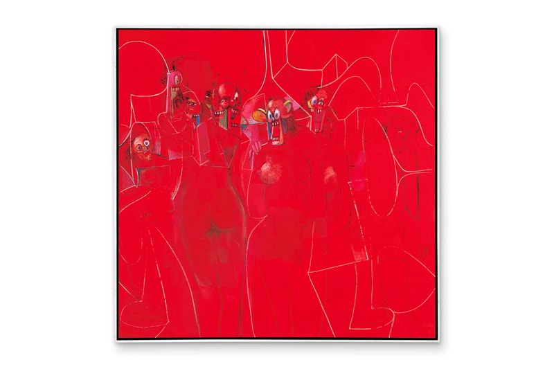 phillips contemporary art evening sale georg baselitz george condo banksy basquiat haring artworks paintings