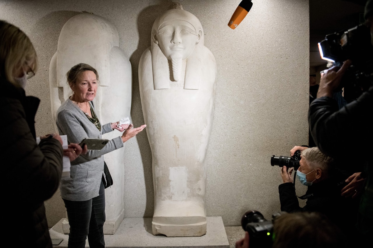 berlin museums vandalism artifacts sculptures conspiracy theorists