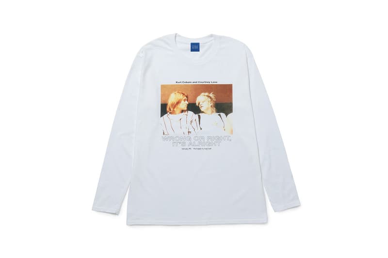 Bonjour Records Kurt Cobain Courtney Love Kenji Kubo "WRONG OR RIGHT, IT'S ALRIGHT" Graphic Photo Album T-Shirt Homage Tee Hoodies Nirvana
