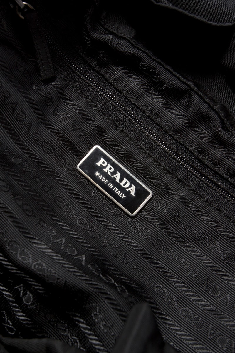 clothsurgeon RECONSTRUCTED PROJECT Prada Nylon Backpack Short Collared Bomber Flight Jacket Rav Matharu Custom Rework Upcycling Sustainable '90s