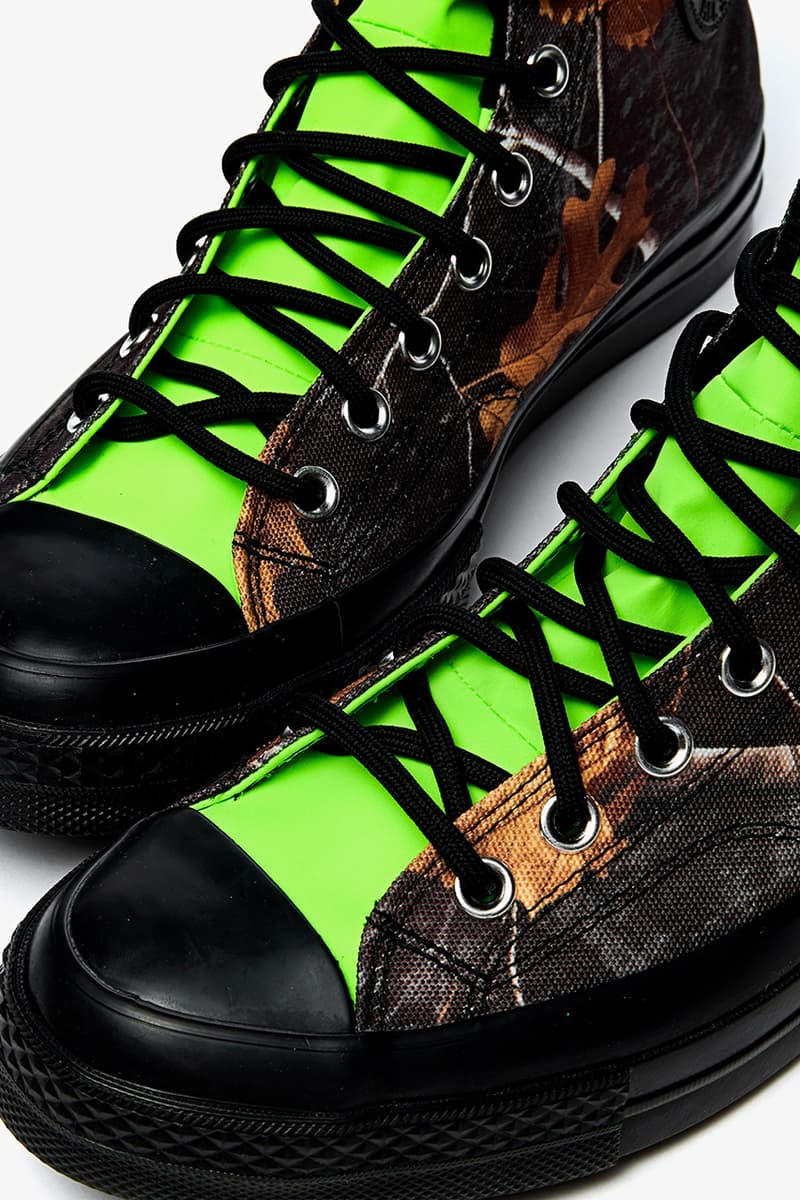 converse chuck taylor 70 hi pack gore tex brown black lemon venom yellow orange white camouflage tree pattern fall winter 2020