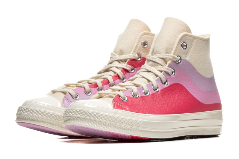 Converse Chuck 70 Hi Nor'Easter Felt Pack Winter White Pink Lavender Starlight Blue Love Potion Storm Front Yellow Cream Easter Sneaker Release Date Drop Information Closer First Look Chucks Kicks Cons 