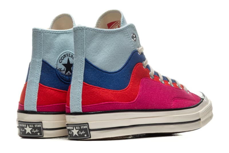 Converse Chuck 70 Hi Nor'Easter Felt Pack Winter White Pink Lavender Starlight Blue Love Potion Storm Front Yellow Cream Easter Sneaker Release Date Drop Information Closer First Look Chucks Kicks Cons