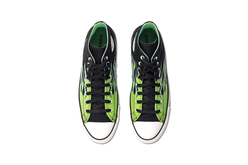 Converse Chuck Taylor All Star "Black/Glow In The Dark/Royal Pulse" Flame Motif Graphic Print Sneaker Release Information Drop Date Closer First Look HBX HYPEBEAST Footwear Shoe Trainer High Top 