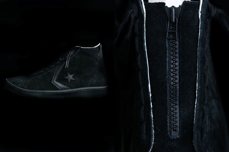 converse pro leather hi nonnative black white zip middle center release information buy cop purchase japan coverchord
