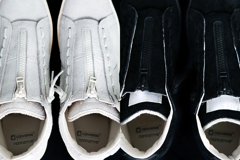 converse pro leather hi nonnative black white zip middle center release information buy cop purchase japan coverchord