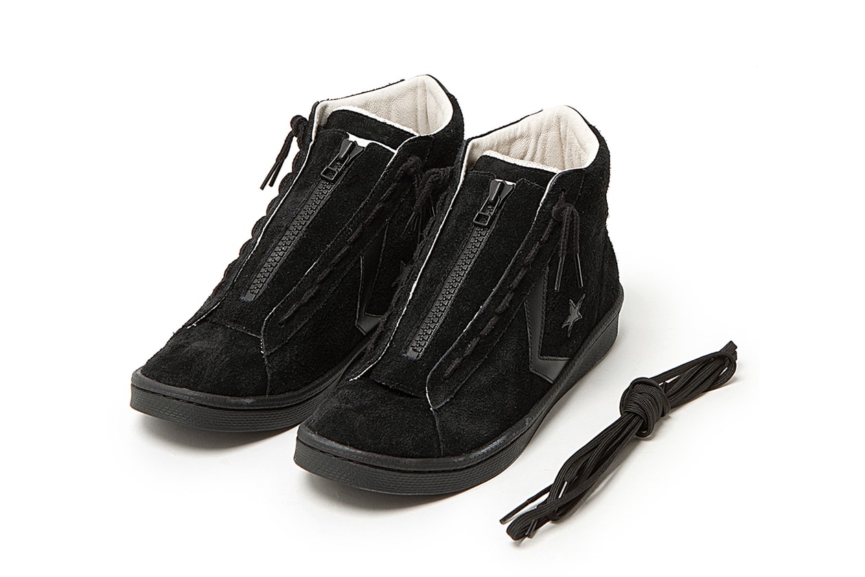 converse pro leather hi nonnative black white zip middle center release information buy cop purchase japan coverchord