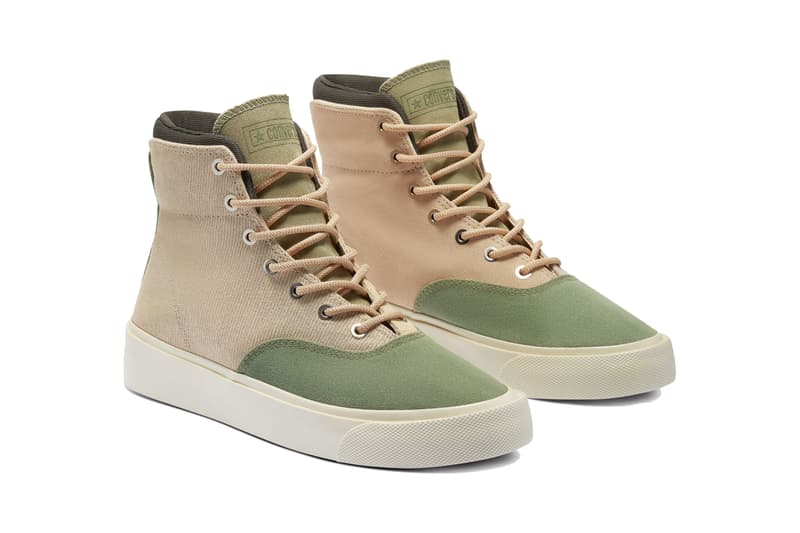 Converse Skidgrip High Top "Safari/Biscotti/Oil Green" Low Top "Oil Green/Malachite Green" Release Information Drop Closer Look Fear of God Jerry Lorenzo Sneaker Footwear Shoe Trainer 1910 Classic Basketball Skateboarding BMX