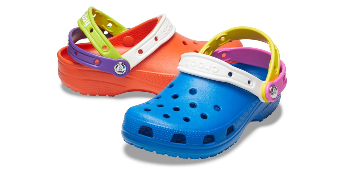 multicolor crocs