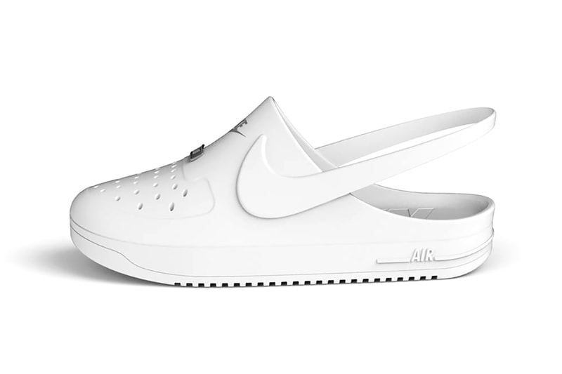 Crocs x Nike Air Force 1 Unofficial Rendering Kegan McDaniel AF1 Slip On Slide House Shoe White Green Black Swoosh Ugly Sneakers Footwear Cop Drop Custom Fake COVID-19 Coronavirus Lockdown