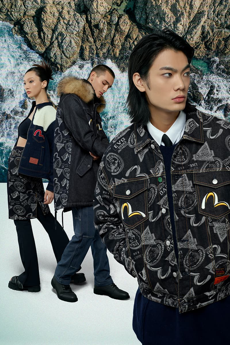 EVISU Fall Winter 2020 Lookbook menswear streetwear fw20 jeans denim japanese brand evergreen kuro jackets outerwear parka