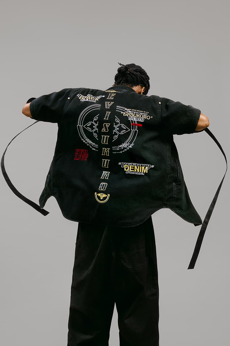 EVISU Fall Winter 2020 Lookbook menswear streetwear fw20 jeans denim japanese brand evergreen kuro jackets outerwear parka