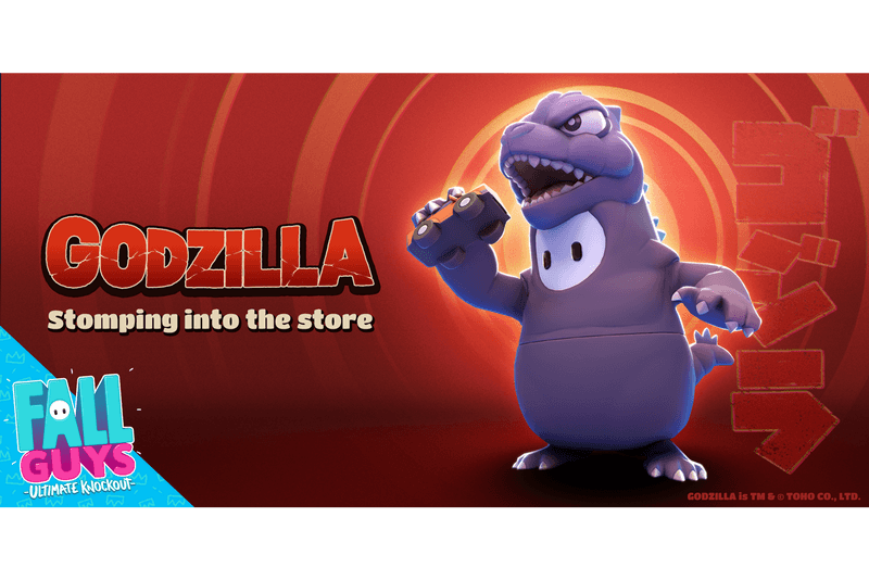 Godzilla Skin in 'Fall Guys: Ultimate Knockout' game day 66th anniversary release date download buy