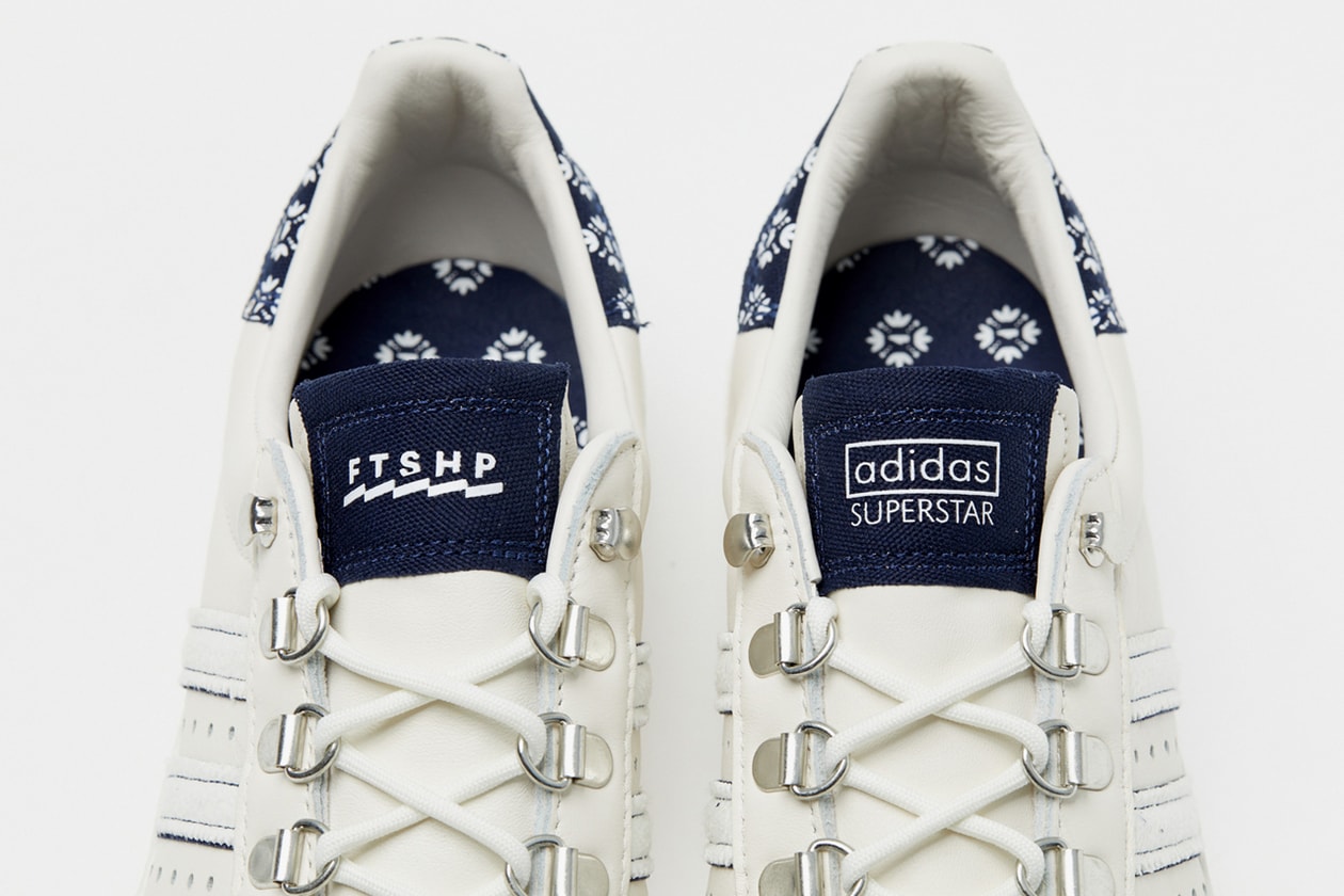 footshop adidas superstar blueprinting cream navy blue hiking Q46492 official release raffle date info photos price store list buying guide