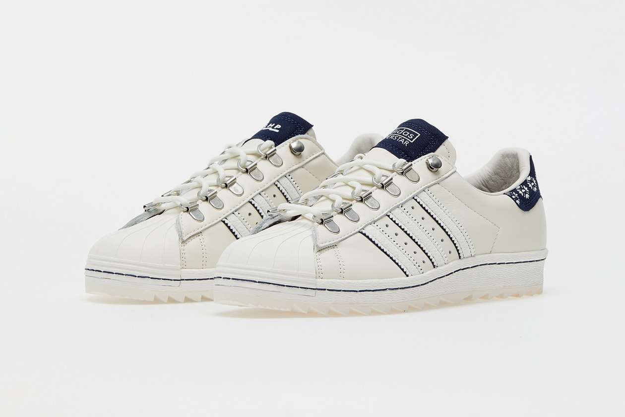 footshop adidas superstar blueprinting cream navy blue hiking Q46492 official release raffle date info photos price store list buying guide