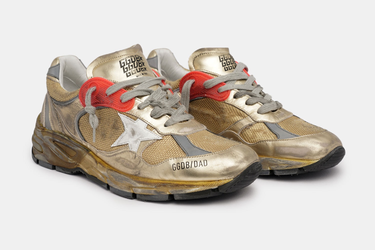 Golden Goose Dad Star Sneaker Blue Silver Red Gold colorways worn out luxury look drops release info