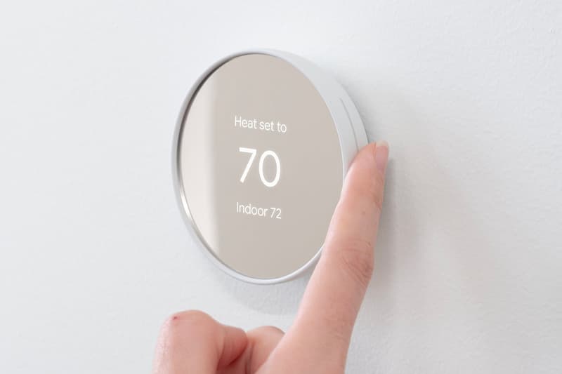 Google Nest Minimal Redesign Smart Thermostat temperature google smart home app eco mode schedule device technology