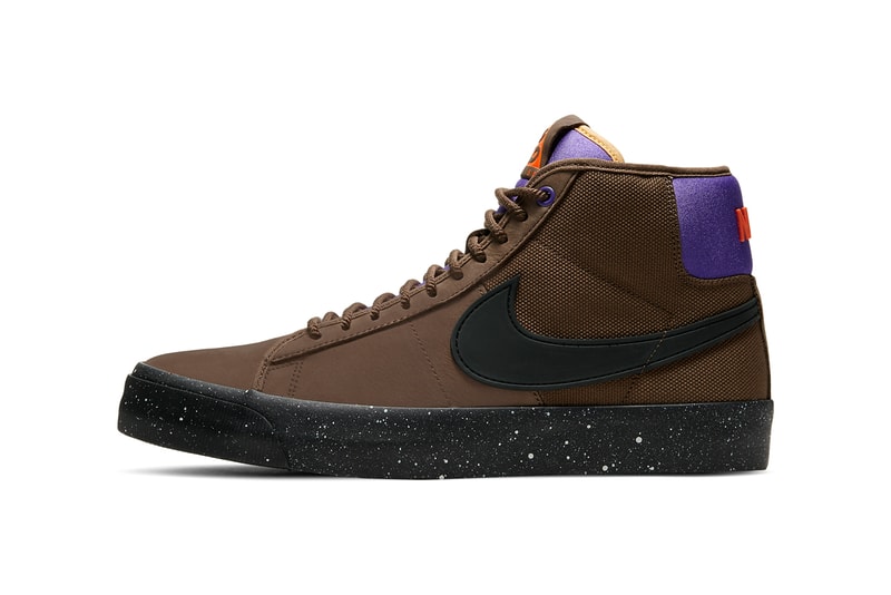 nike sb skateboarding zoom blazer mid pro gt grant taylor acg all conditions gear trails end brown prism violet purple total orange black DC0615 200 official release date info photos price store list buying guide