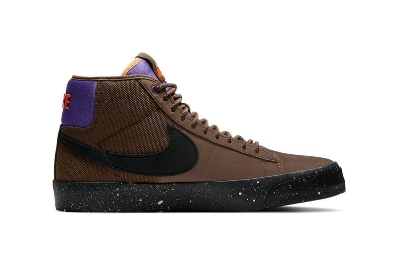 nike sb skateboarding zoom blazer mid pro gt grant taylor acg all conditions gear trails end brown prism violet purple total orange black DC0615 200 official release date info photos price store list buying guide