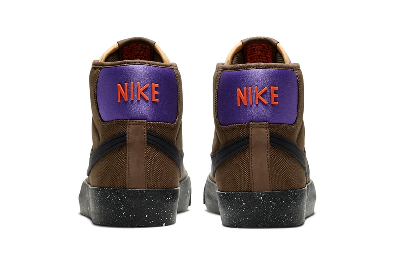 nike sb skateboarding zoom blazer mid pro gt grant taylor acg all conditions gear trails end brown prism violet purple total orange black DC0615 200 official release date info photos price store list buying guide