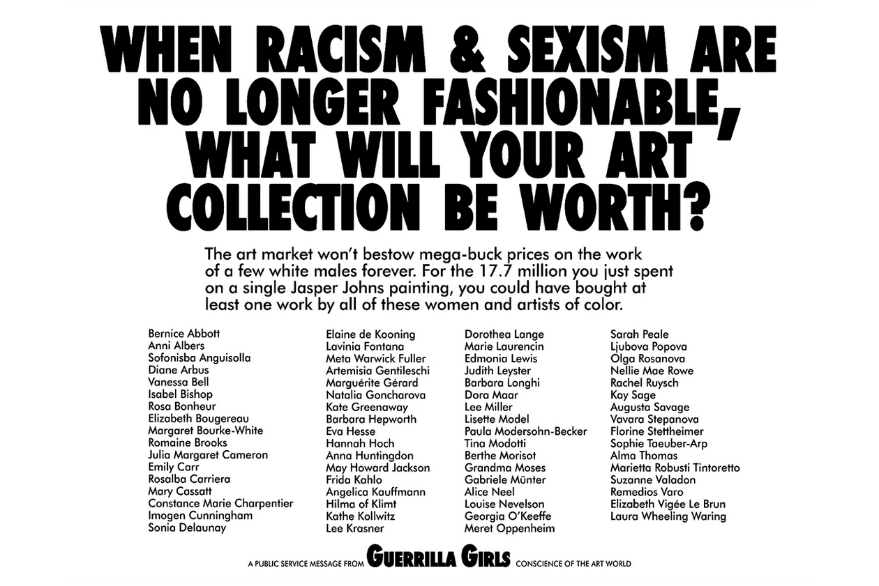 Guerrilla Girls: The Art of Behaving Badly, published by Chronicle Books 2020 art activism black lives matter racism sexism museum kathe kallowitz frida kahlo gorilla