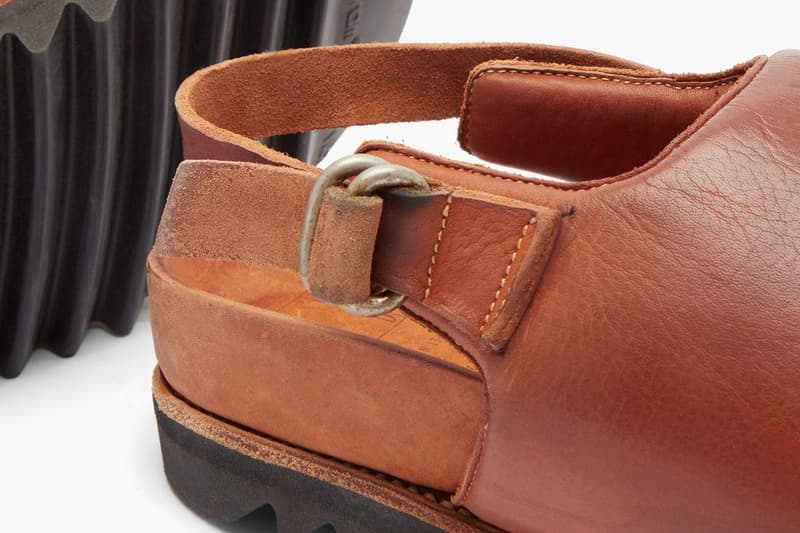 Guidi Ridged-Sole Leather Sandals Khaki Green Brown Luxury Slides Lugged Outsole Chunky Footwear Designer Hand Crafted Italy Footwear Release Information MatchesFashion.com $720 USD