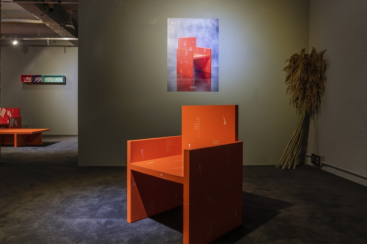 Gyu Han Lee nike box furniture seats tables shelving units coffee table design art arts The Pattern is The Pattern exhibition gallery doqument seoul south korea doq12 look inside online pictures