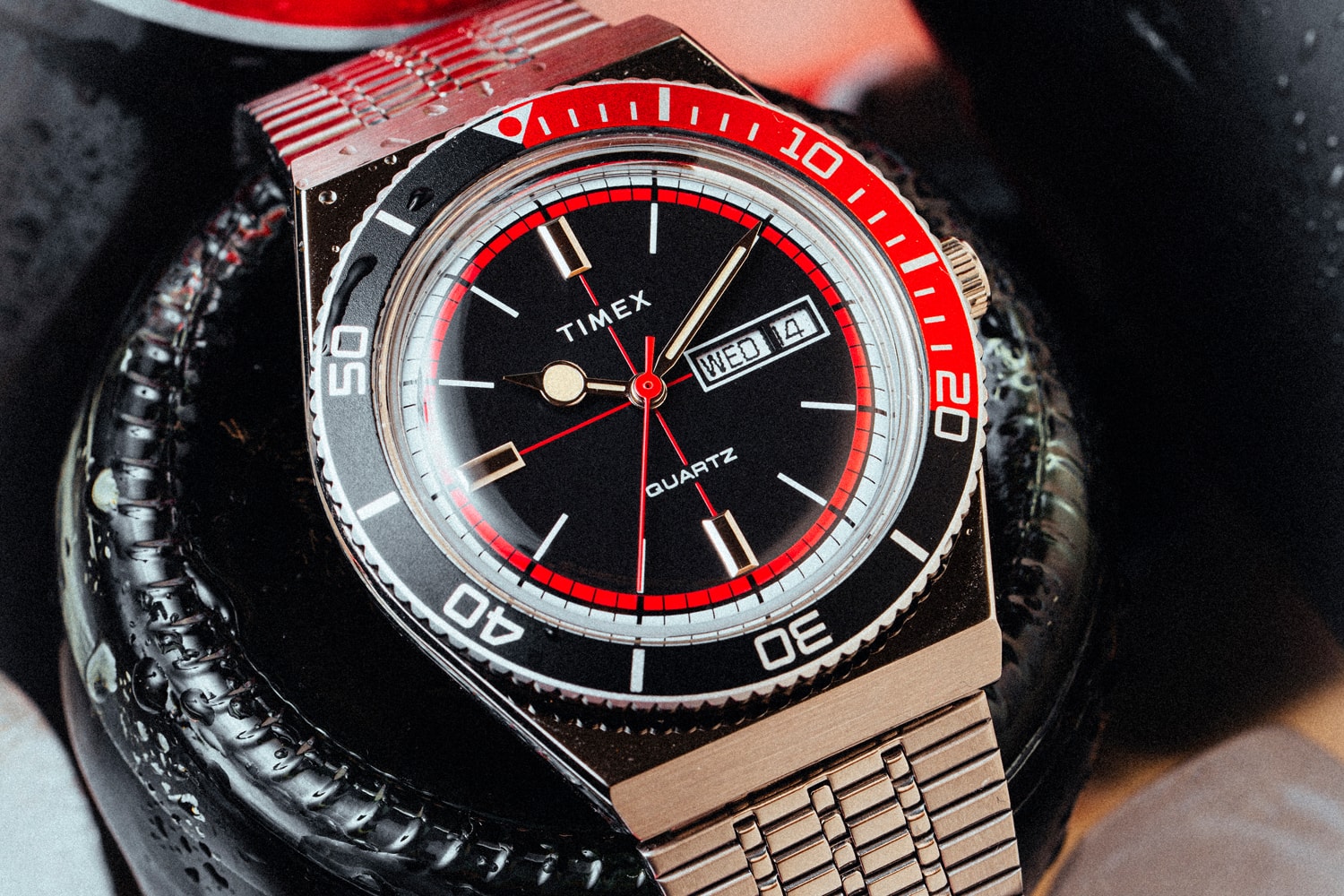 Huckberry Q Timex Reissue 38mm Stainless Steel Bracelet Watch Release Info Buy Price Black Red