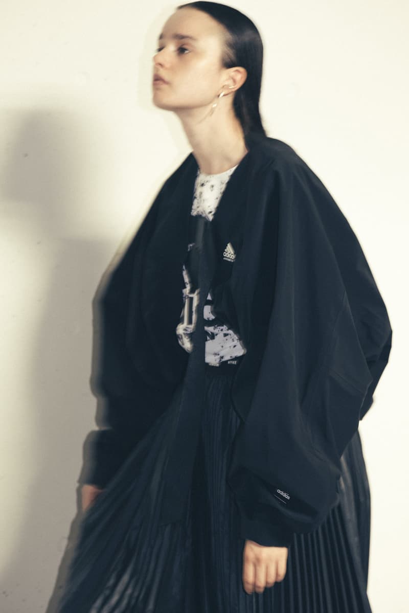 HYKE x adidas Fall/Winter 2020 Collaboration Collection fw20 seeulater feet you wear fyw sneakers consortium clothing apparel release date info buy japan november 25 drop colorway xta sandal boot white olive black tan jacket poncho skirt shirt tee logo Miho Nonaka