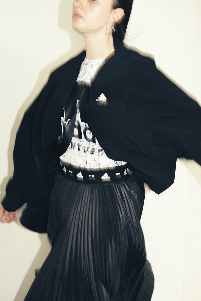 HYKE x adidas Fall/Winter 2020 Collaboration Collection fw20 seeulater feet you wear fyw sneakers consortium clothing apparel release date info buy japan november 25 drop colorway xta sandal boot white olive black tan jacket poncho skirt shirt tee logo Miho Nonaka