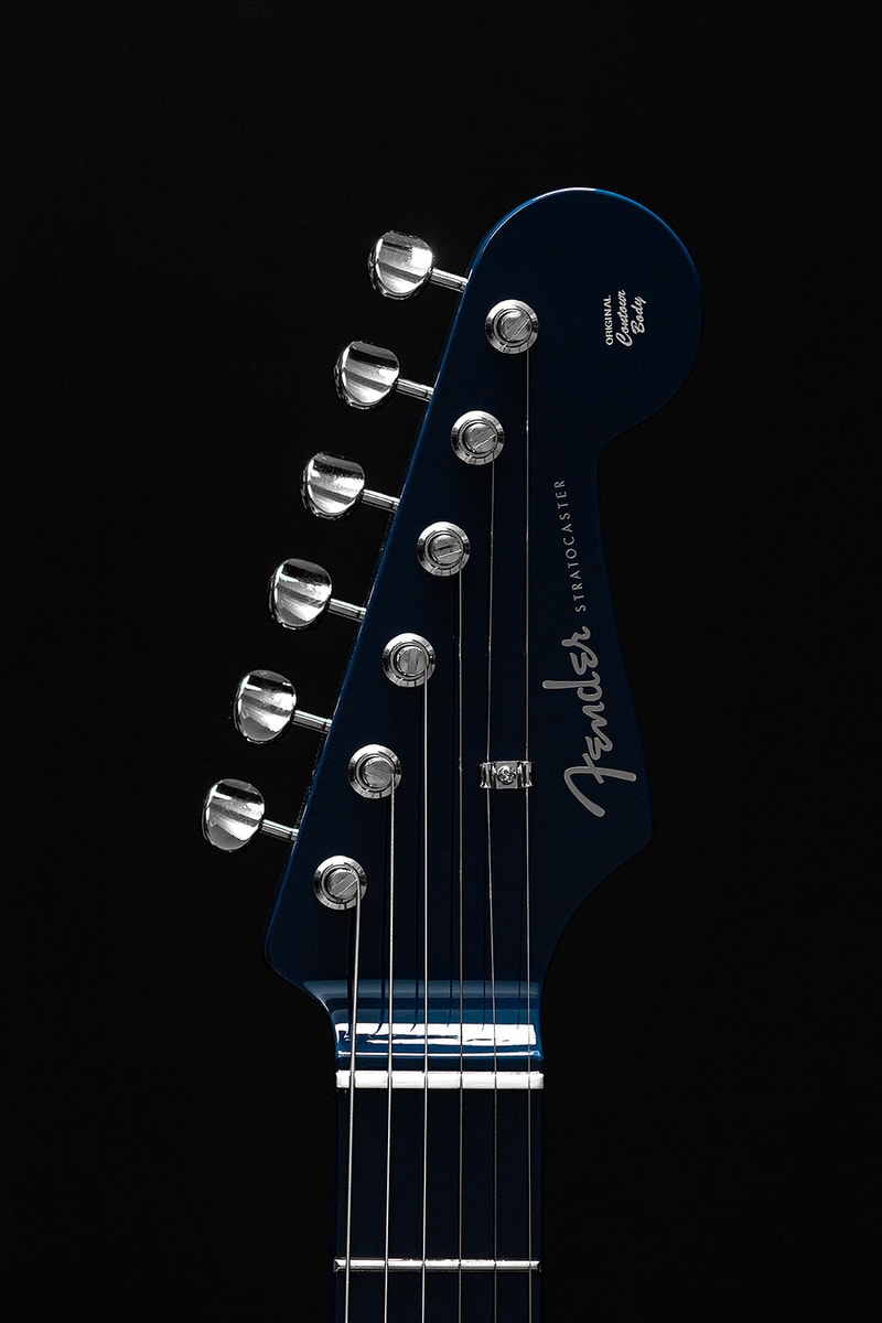 The Hypebeast x Fender Stratocaster navy maple hard shell case made in Japan 24 limited edition collaboration release info hbx