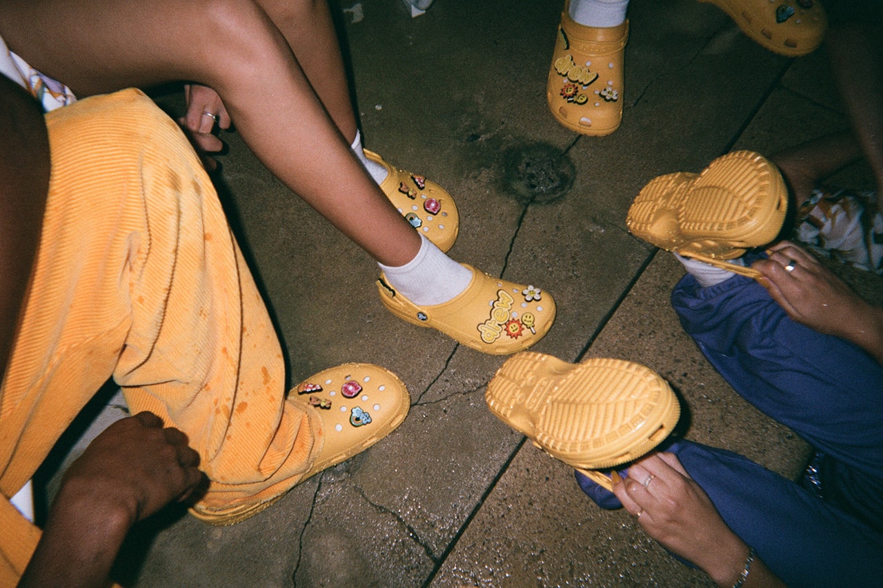 justin bieber crocs yellow classic clog charms release information drew house buy cop purchase