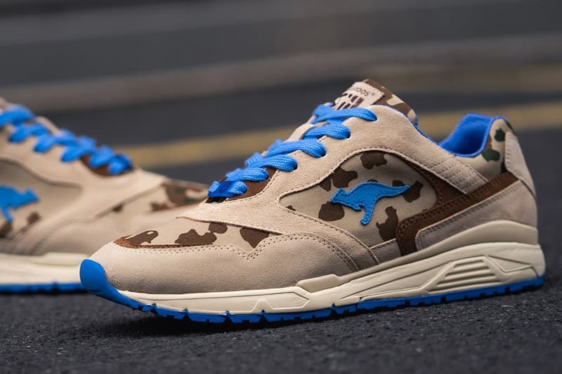 KangaROOS Ultimate Made In Germany "Veteran Desert" Release Information Closer First Look United Nations Day Blue Helmet Suede Leather Camouflaged Print Pattern Colorway