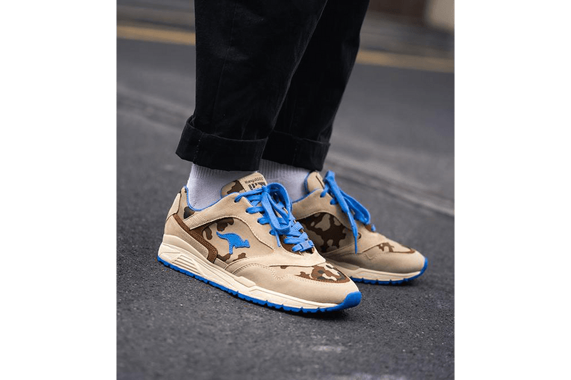 KangaROOS Ultimate Made In Germany "Veteran Desert" Release Information Closer First Look United Nations Day Blue Helmet Suede Leather Camouflaged Print Pattern Colorway 